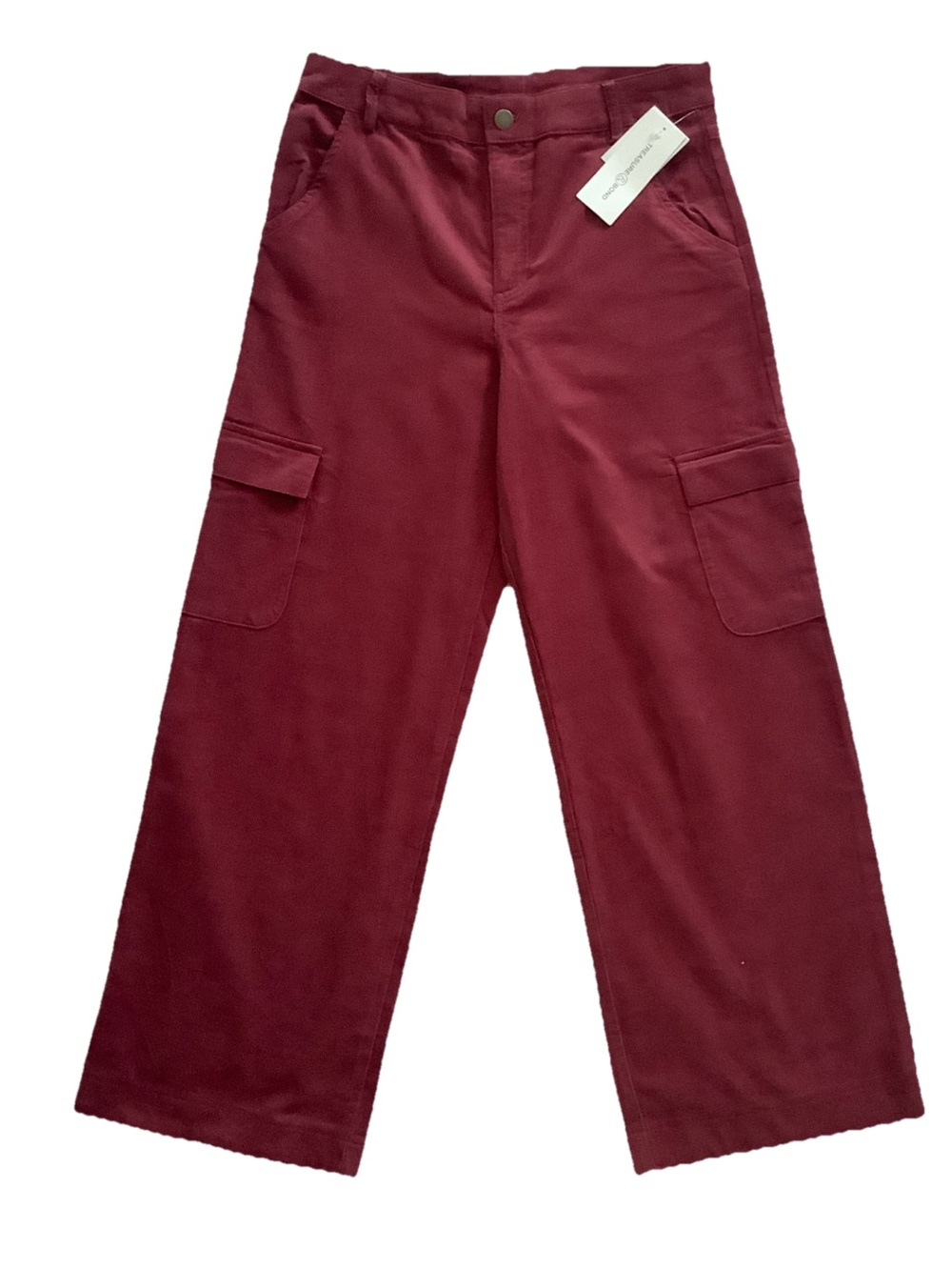 Treasure & Bond Corduroy Burgundy Wide-Leg Cargo Pants Size: 14